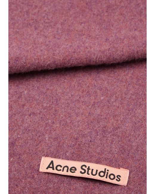 Acne Red Canada Skinny Wool Scarf