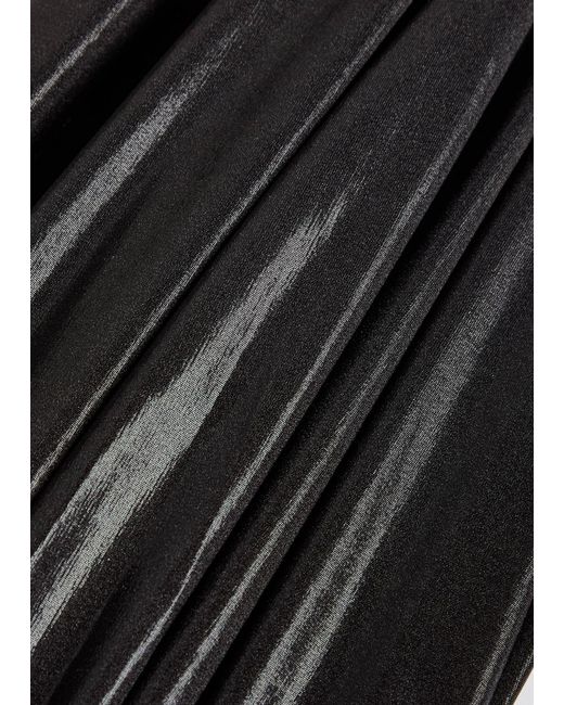 Norma Kamali Black Elephant Pearlescent Stretch-Jersey Trousers