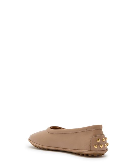 Tod's Brown Gomma Leather Ballet Flats