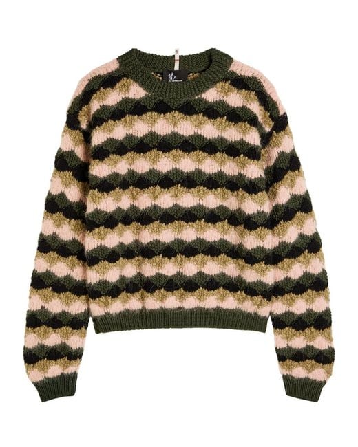 Moncler Black Striped Wool-Blend Jumper