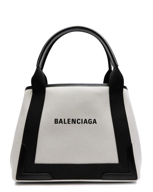 Balenciaga Black Cabas Small Canvas Tote, Canvas Bag,