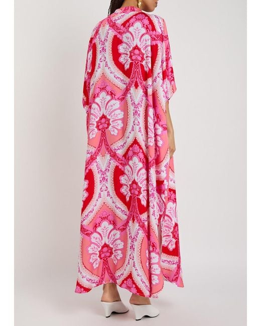 Melissa Odabash Red Carlotte Printed Woven Maxi Dress