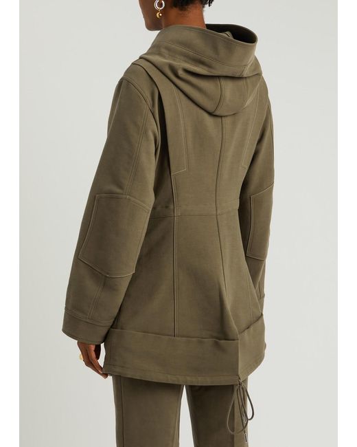 Victoria Beckham Green Hooded Cotton Parka