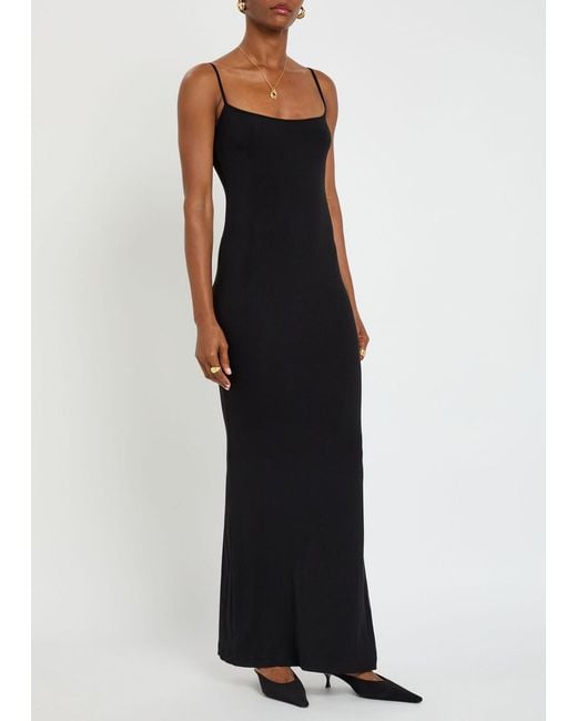 Skims Blue Ribbed Stretch-Modal Maxi Dress