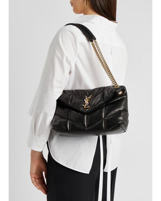 Saint Laurent Black Puffer Small Leather Shoulder Bag