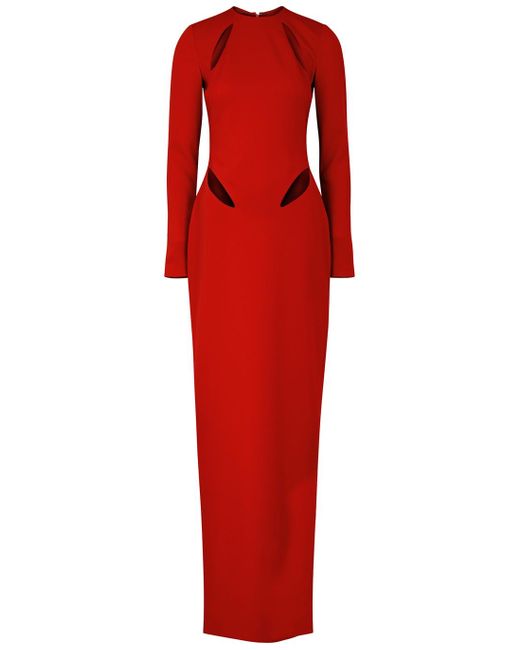 Monot Synthetic Cut-out Crepe Gown in Red | Lyst