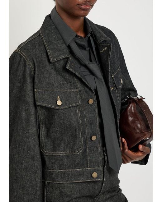 Lemaire Black Designer Denim Jacket Uk10
