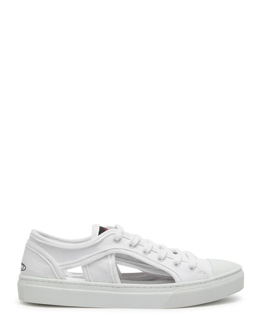 Vivienne Westwood White Brighton Cut-Out Canvas Sneakers