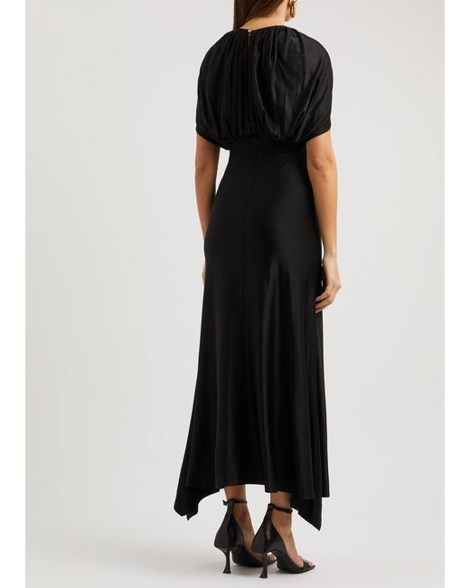 Rabanne Black Draped Stretch-Jersey Maxi Dress