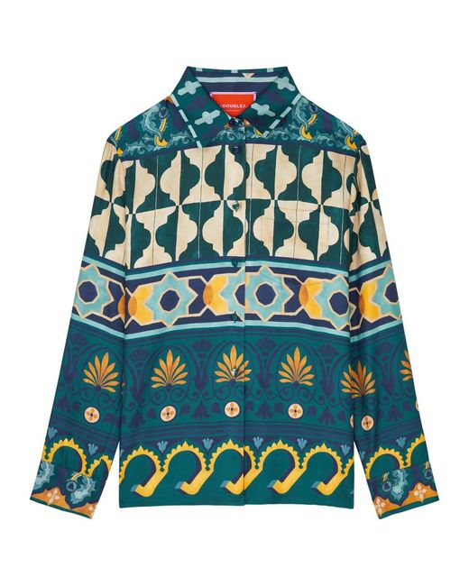 LaDoubleJ Green Boy Printed Silk-Twill Shirt