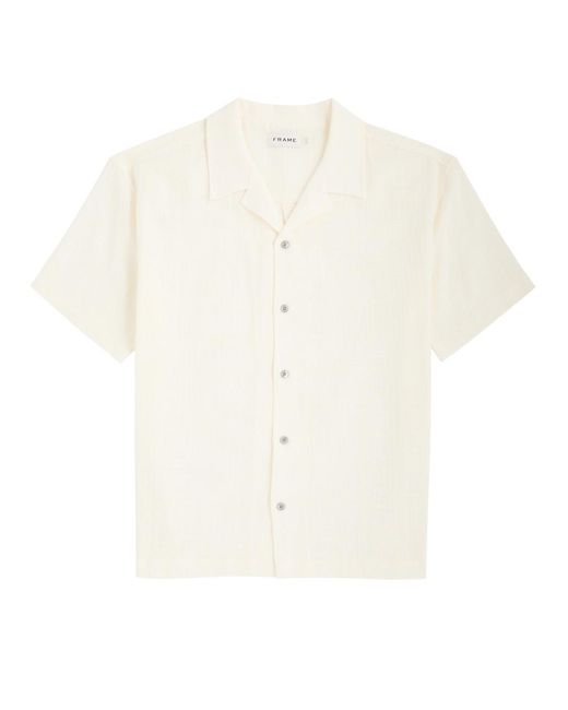 Boss White Paras Stretch-Cotton Polo Shirt for men
