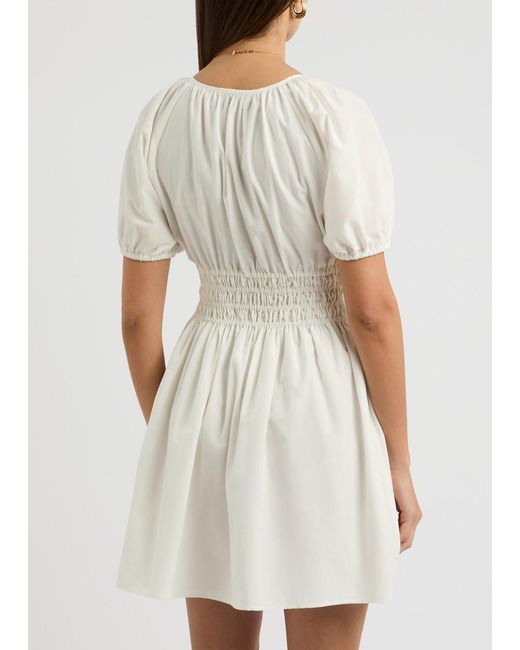 Faithfull The Brand White Salone Cotton And Silk-Blend Mini Dress