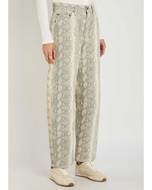 Citizens of Humanity Natural Miro Python-Print Barrel-Leg Jeans