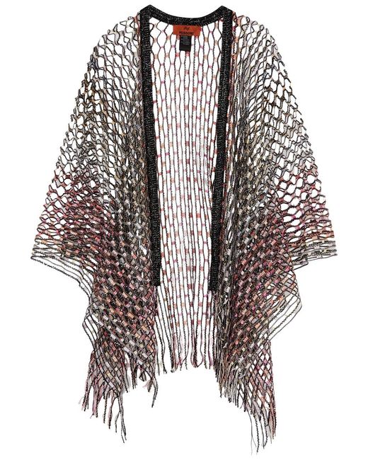 Missoni White Metallic-weave Open-knit Scarf
