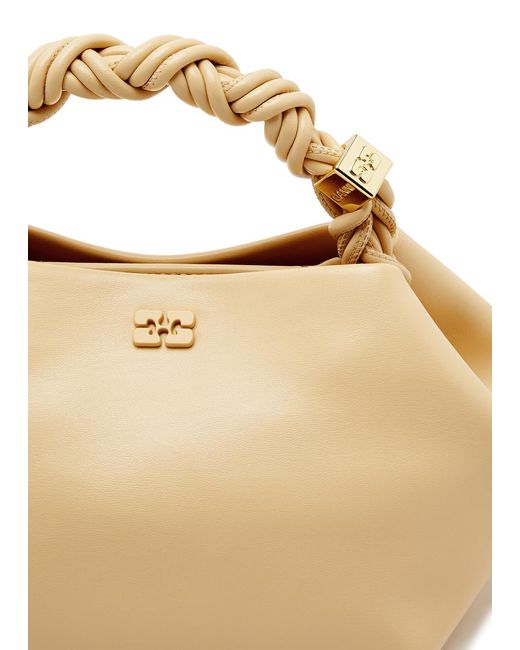 Ganni Natural Bou Small Leather Top Handle Bag