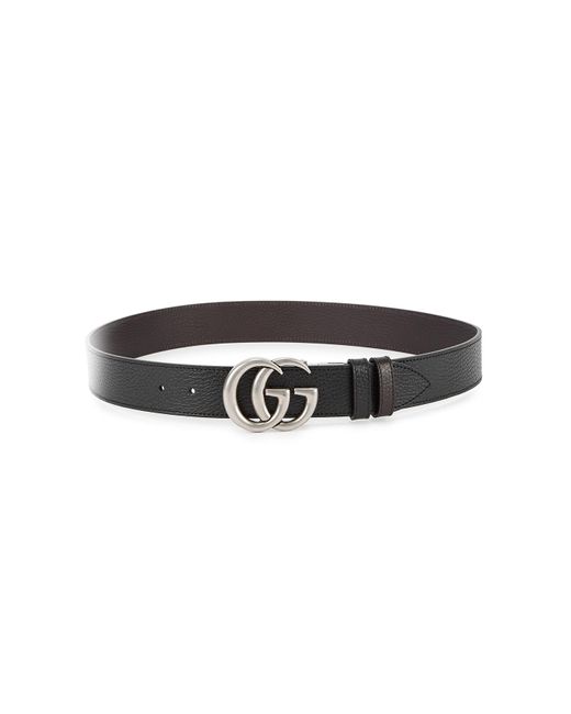 Gucci Black Gg Marmont Reversible Leather Belt for men