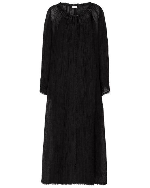 By Malene Birger Evilyn Textured Gauze Maxi Dress in Black | Lyst