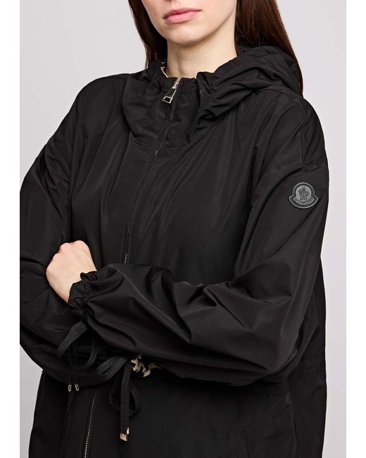 Moncler Black Shaverne Hooded Shell Parka