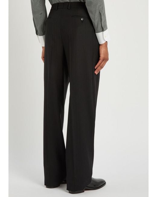 Tom Ford Black Striped Wool Trousers for men