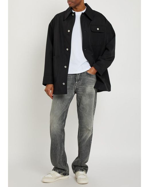 AMI Black Canvas Overshirt for men