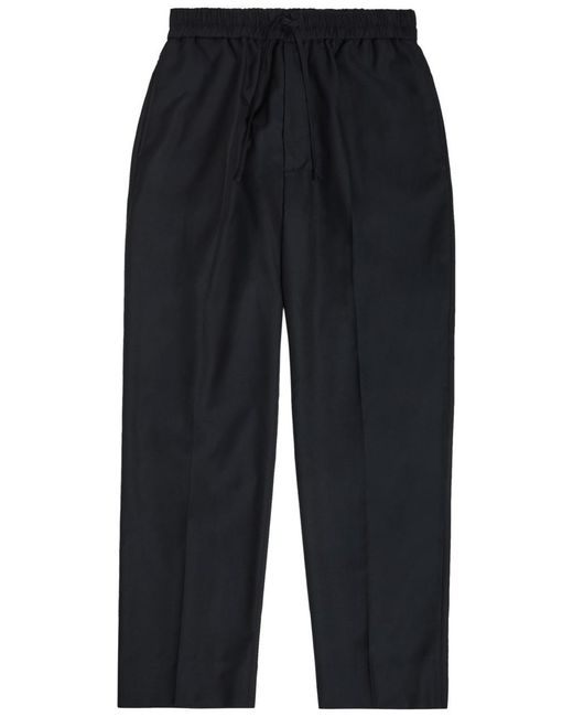Officine Generale Blue Nilson Wool And Cashmere-Blend Trousers for men