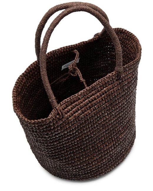 Sensi Studio Brown Medium Raffia Basket Bag