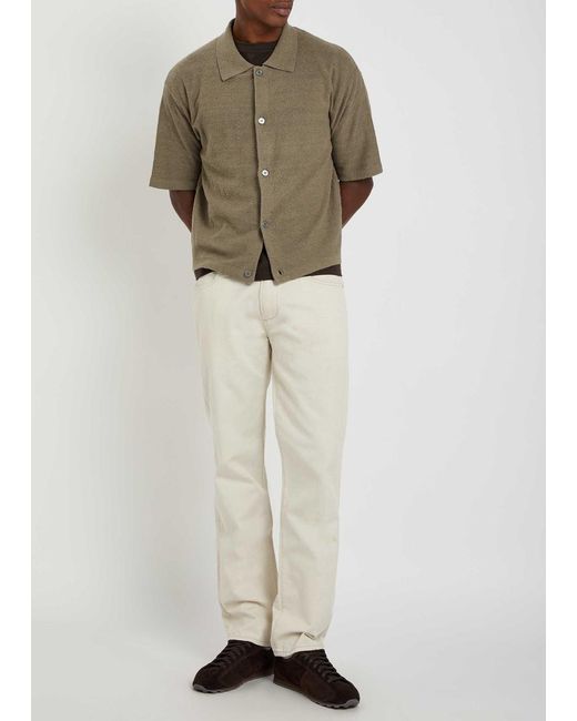 FRAME Natural Textured-Knit Linen And Silk-Blend Shirt for men
