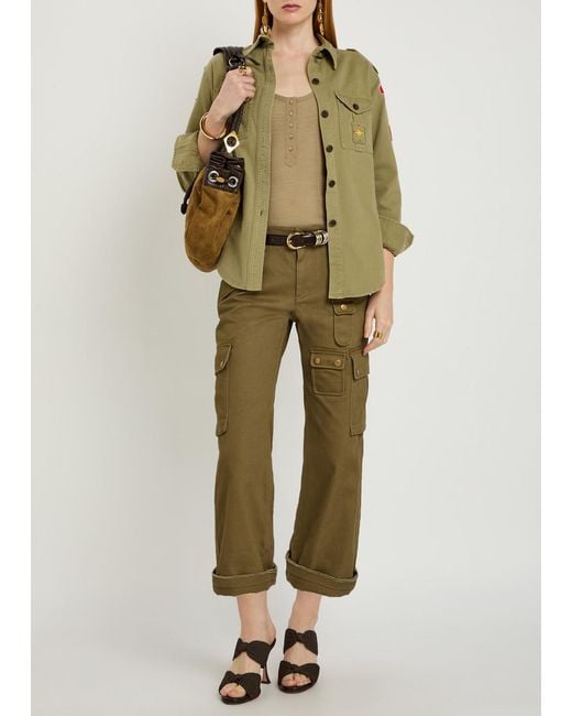 Isabel Marant Green Umberta Appliquéd Twill Shirt