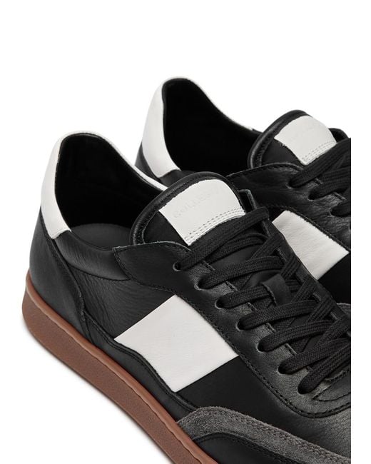 Collegium Black Pillar Court Ii Panelled Leather Sneakers for men