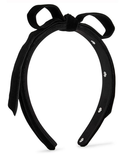 Lele Sadoughi Black Bow-Embellished Velvet Headband