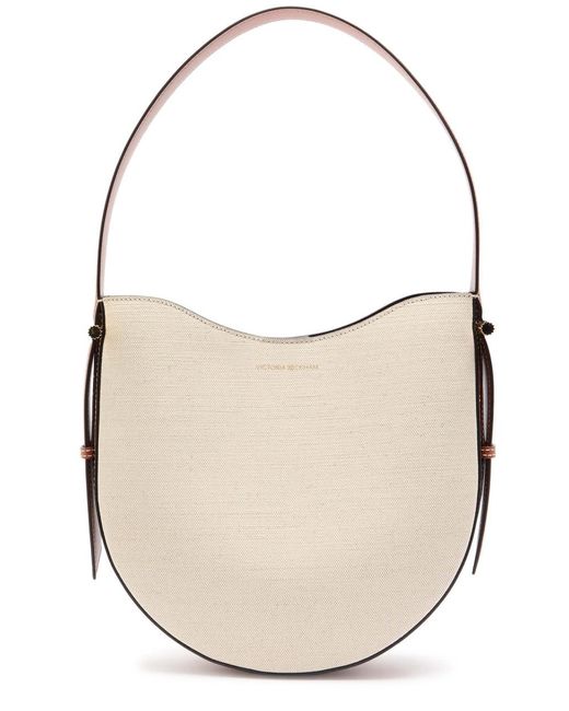 Victoria Beckham Natural Dia Medium Canvas And Leather Shoulder Bag