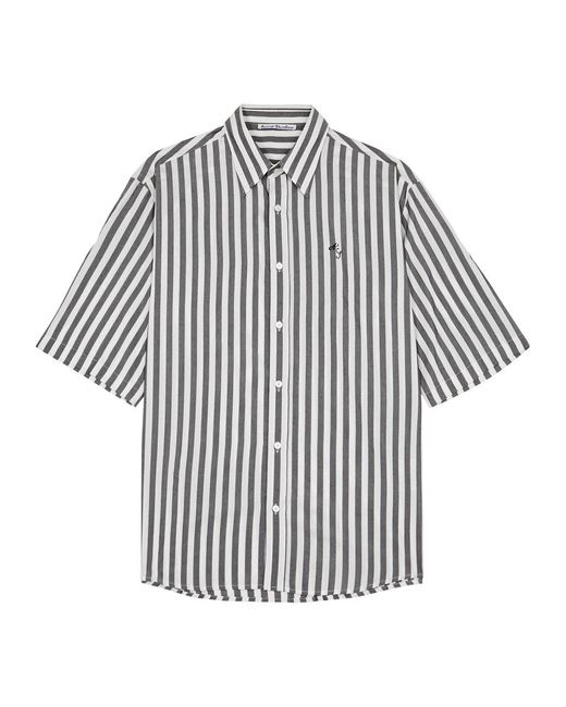Acne White Sandrok Striped Jersey Shirt for men