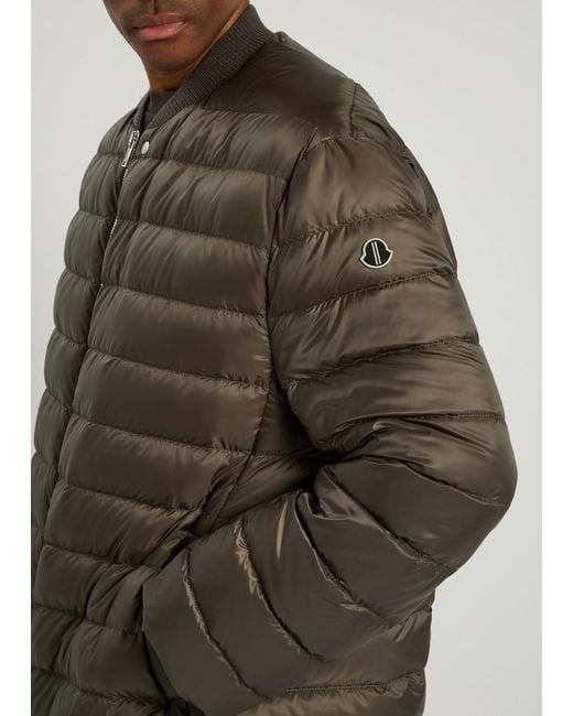 Rick Owens Brown X Moncler Flight Padded Shell Parka for men