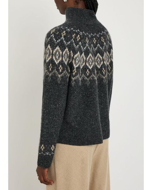 Vince Black Fair Isle Cashmere Jumper