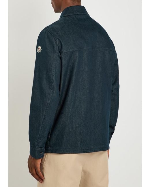 Moncler Blue Haderu Denim Overshirt for men
