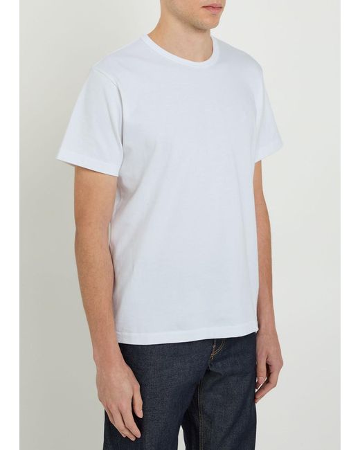 J.W. Anderson White Logo-Embroidered Cotton T-Shirt for men