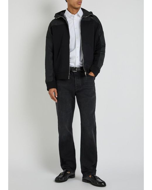Givenchy Black Logo Hooded Cotton And Shell Windbreaker Jacket for men
