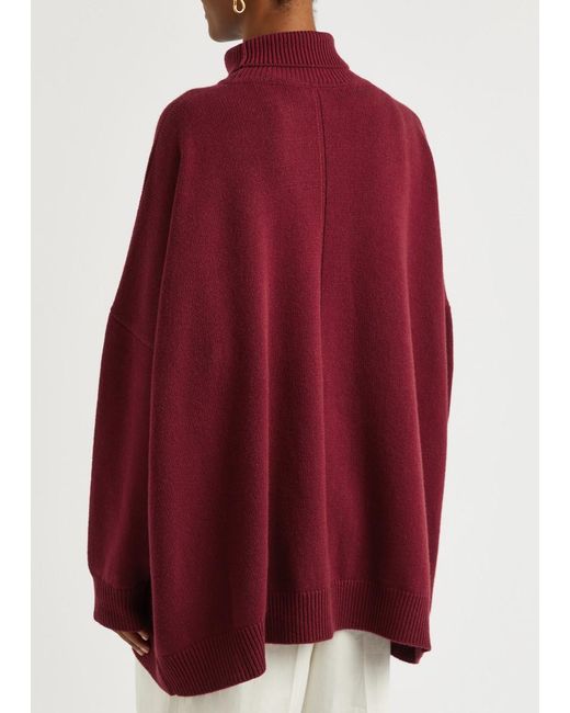 The Row Red Vinicius Roll-Neck Cashmere Jumper
