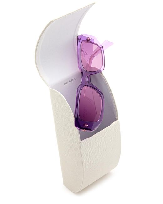 Prada Purple Rectangle-Frame Sunglasses