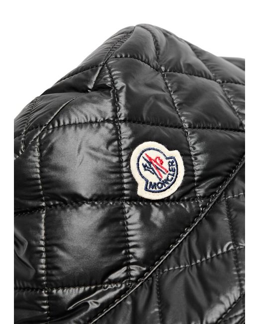 Moncler Black Logo Quilted Shell Bucket Hat