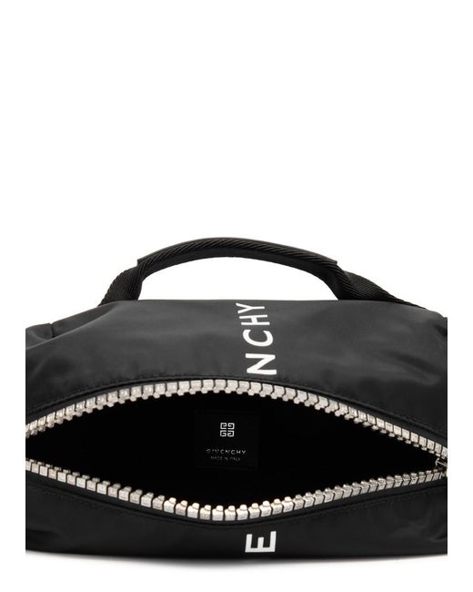 Givenchy Black G-Zip Logo-Print Nylon Belt Bag for men