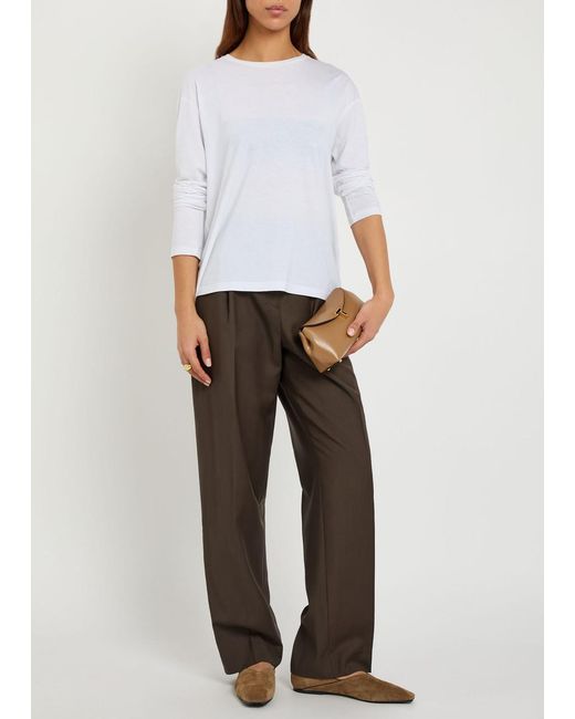 Totême Green Straight-Leg Wool Trousers
