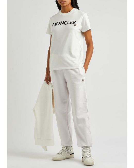 Moncler White Cotton Sweatpants