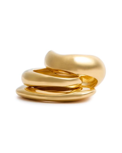 Completedworks Metallic Post-Capital 14Kt-Plated Rings