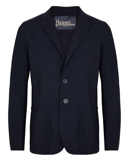 Herno Blue Stretch-jersey Blazer for men