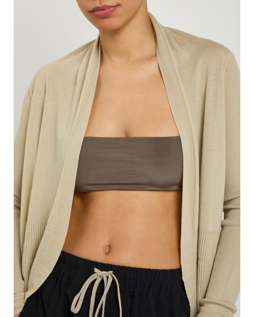 Rick Owens Brown Stretch-Jersey Bandeau Top