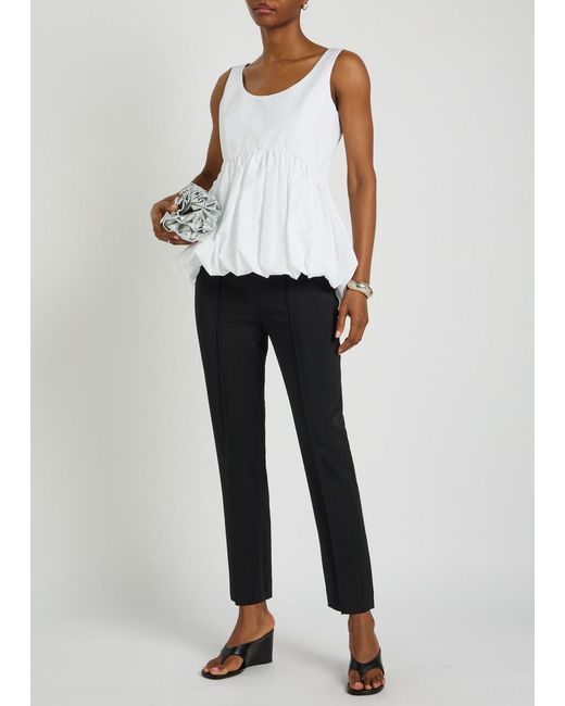 Rohe White Peplum-Hem Cotton-Poplin Top