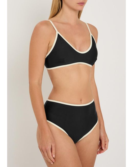 SOLAQUA Black Contrast-Trim Bikini