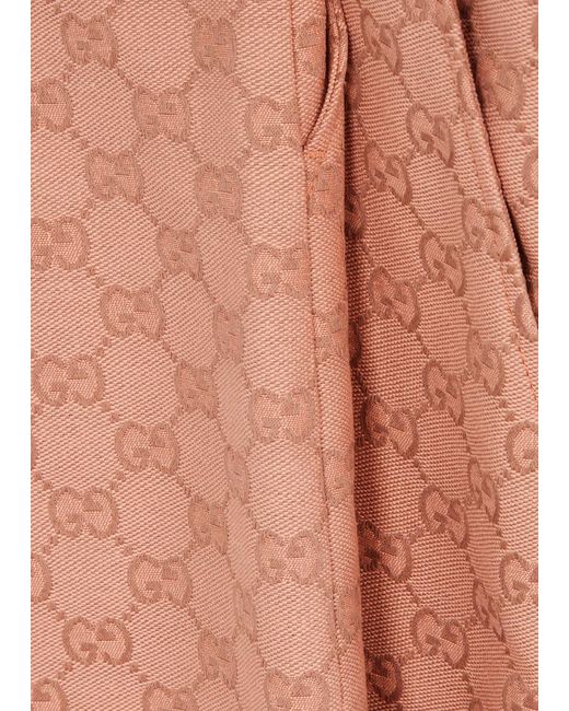 Gucci Brown gg-jacquard Cropped Trousers