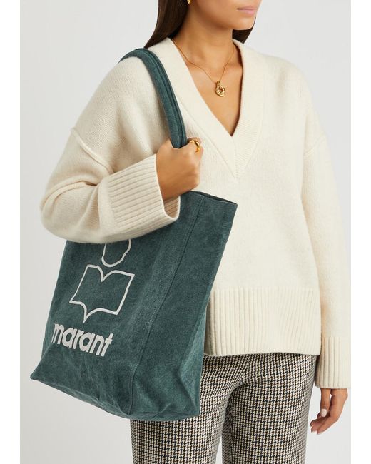 Isabel Marant Green Yenky Logo-embroidered Canvas Tote